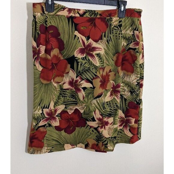 Ronni Nicole Floral 2 Piece Set Vacation Tropical Square Neck Top Skirt Size 16 - Picture 4 of 12
